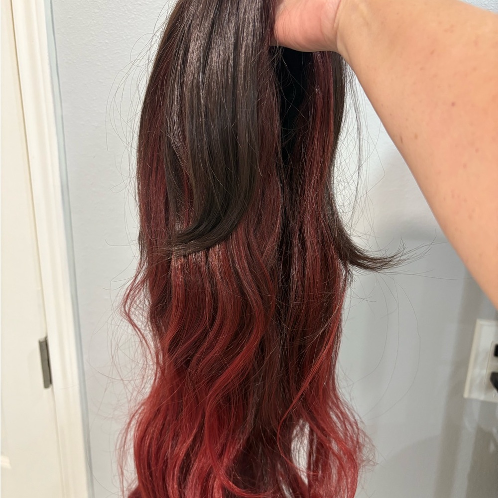 Brown and Red Ombre Wig